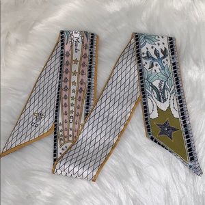 Blue & Gold Paris Le Mondrian Scarf Twilly Tie